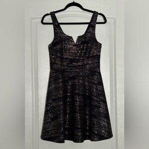 NWT Navy and Silver A-Line Dress